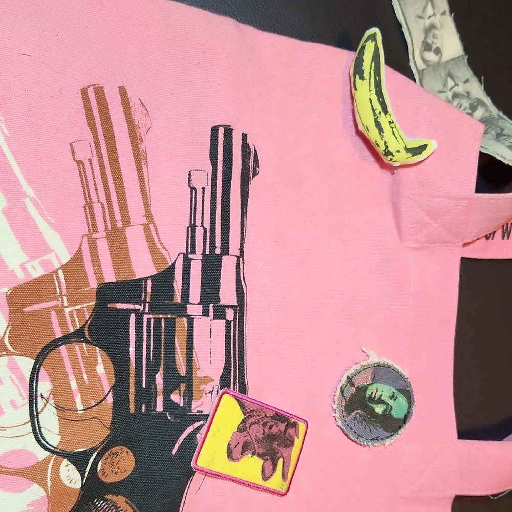 Pink Tote Bag with Graphic Design - Picture 6 of 6
